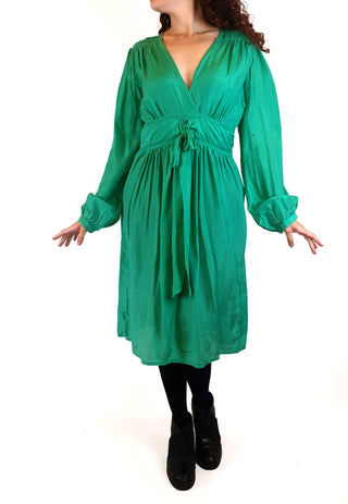 Lola Australia emerald green silk mix long sleeve dress size 10 Lola Australia preloved second hand clothes 3
