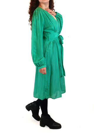 Lola Australia emerald green silk mix long sleeve dress size 10 Lola Australia preloved second hand clothes 5