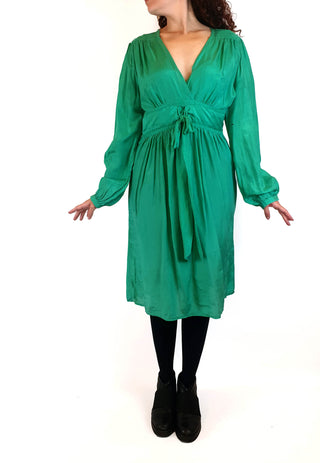 Lola Australia emerald green silk mix long sleeve dress size 10 Lola Australia preloved second hand clothes 4