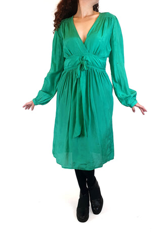 Lola Australia emerald green silk mix long sleeve dress size 10 Lola Australia preloved second hand clothes 1