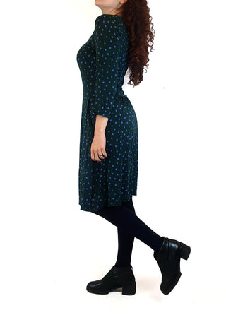 Boden green long sleeve dress with purple polka dots size UK 10 Boden preloved second hand clothes 7