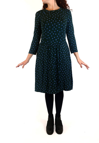 Boden green long sleeve dress with purple polka dots size UK 10 Boden preloved second hand clothes 3