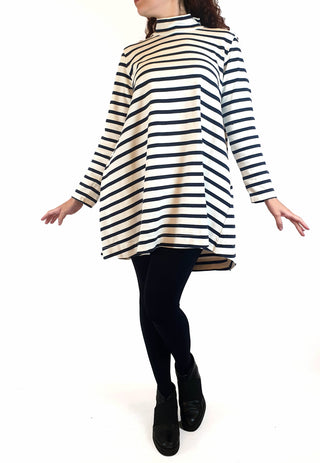 Gorman navy and white striped long sleeve dress size 10 Gorman preloved second hand clothes 1