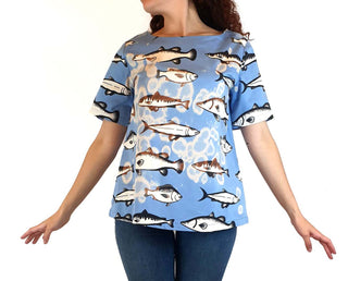 Jericho Road blue fish print size 10 Jericho Road preloved second hand clothes 1