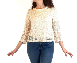 Princess Highway white lace long sleeve top size 10 Princess Highway preloved second hand clothes 1