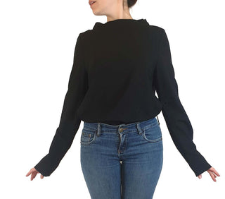 Cos black wool long sleeve high neck top size S Cos preloved second hand clothes 1