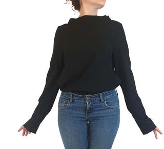 Cos black wool long sleeve high neck top size S Cos preloved second hand clothes 3