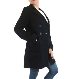 Veronica Maine black wool mix coat size 6, fits 8-10 Veronica Maine preloved second hand clothes 6