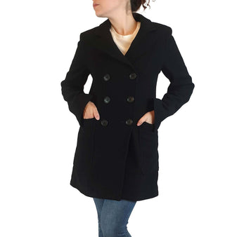 Veronica Maine black wool mix coat size 6, fits 8-10 Veronica Maine preloved second hand clothes 1