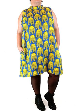 Jericho Road yellow happy bears 100% linen dress size 22 Jericho Road preloved second hand clothes 1