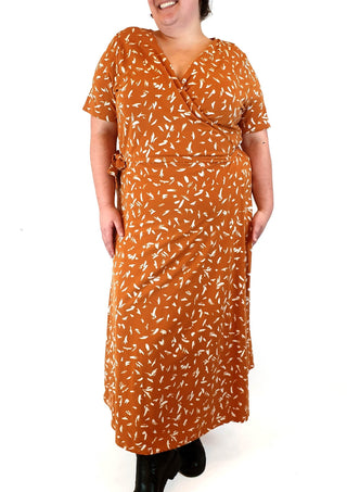 Sportscraft orange print wrap dress size 20 Sportscraft preloved second hand clothes 3