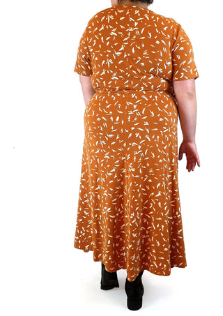 Sportscraft orange print wrap dress size 20 Sportscraft preloved second hand clothes 12