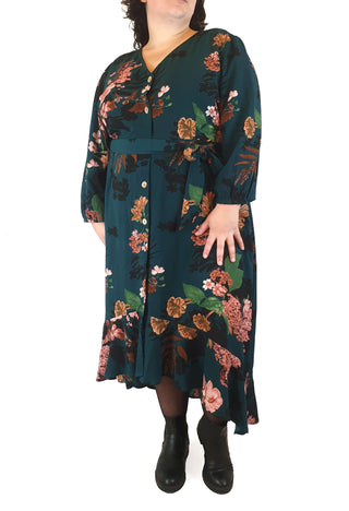 St Frock green floral print long sleeve dress size 22 St Frock preloved second hand clothes 5