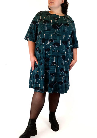 Jericho Road blue-green emu print dress size 20 Jericho Road preloved second hand clothes 5