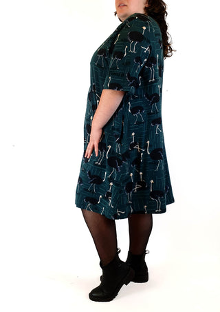 Jericho Road blue-green emu print dress size 20 Jericho Road preloved second hand clothes 7