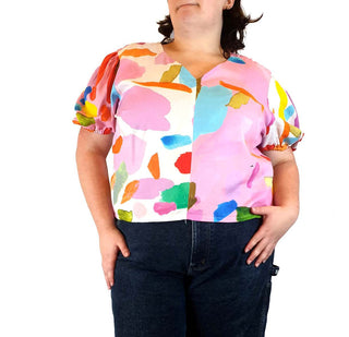 Variety Hour cropped short sleeve top size 3XL (multiple faults) Variety Hour preloved second hand clothes 3