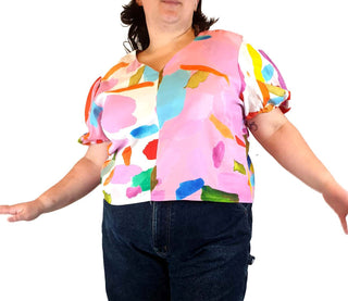 Variety Hour cropped short sleeve top size 3XL (multiple faults) Variety Hour preloved second hand clothes 1