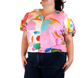 Variety Hour cropped short sleeve top size 3XL (multiple faults) Variety Hour preloved second hand clothes 4