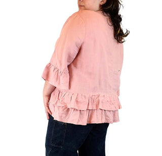 Gordon Smith pink 100% linen 3/4 length sleeve top size20 Gordon Smith preloved second hand clothes 7