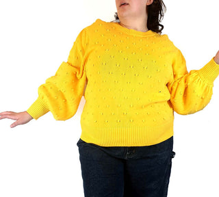 Jericho Road yellow 100% cotton knit jumper size 20 Jericho Road preloved second hand clothes 1