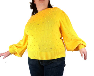 Jericho Road yellow 100% cotton knit jumper size 20 Jericho Road preloved second hand clothes 2