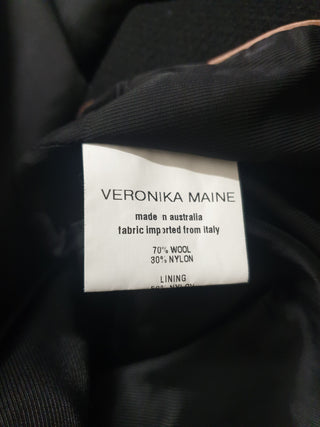 Veronica Maine black wool mix coat size 6, fits 8-10 Veronica Maine preloved second hand clothes 11