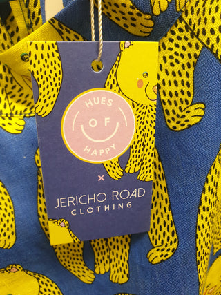 Jericho Road yellow happy bears 100% linen dress size 22 Jericho Road preloved second hand clothes 10