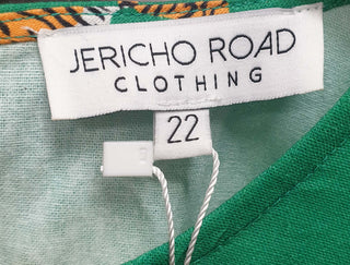 Jericho Road green detroit smock dress with tiger print size 22 Jericho Road preloved second hand clothes 11