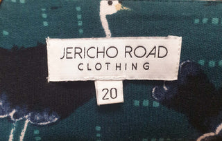 Jericho Road blue-green emu print dress size 20 Jericho Road preloved second hand clothes 9