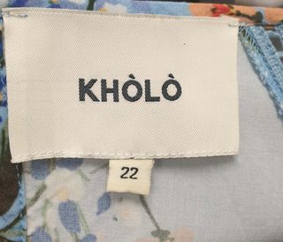 Kholo blue floral print top size 22 Kholo preloved second hand clothes 10