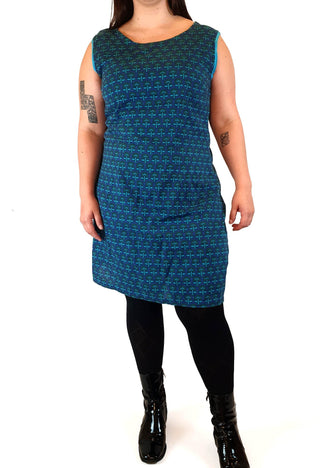 Karma East blue print sleeveless dress size XXL (small fit, best fits size 14-16) Karma East preloved second hand clothes 2