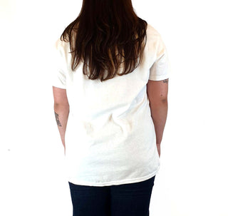 Doops white tee shirt with cute front print size XL Doops preloved second hand clothes 7