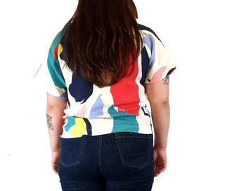 Gorman colourful 100% silk paint splodge print top size L Gorman preloved second hand clothes 7
