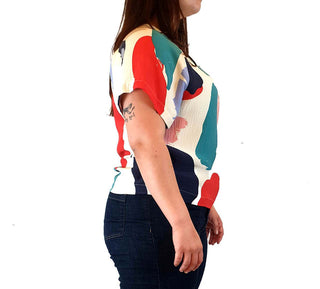 Gorman colourful 100% silk paint splodge print top size L Gorman preloved second hand clothes 6