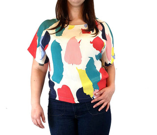 Gorman colourful 100% silk paint splodge print top size L Gorman preloved second hand clothes 4