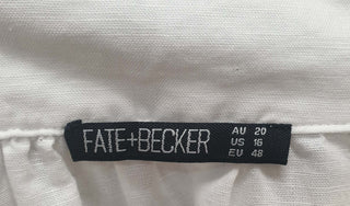 Fate + Becker white cotton-linen shirt/top size 20 Fate + Becker preloved second hand clothes 7