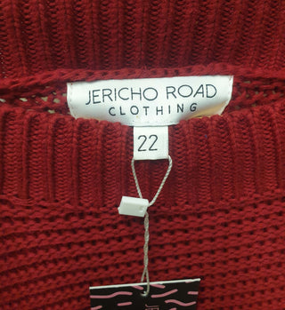 Jericho Road red ribbed 100% cotton knit jumper size 22 Jericho Road preloved second hand clothes 8