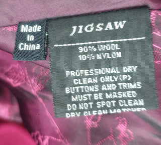 Jigsaw pink majority wool coat size 14 Jigsaw preloved second hand clothes 12