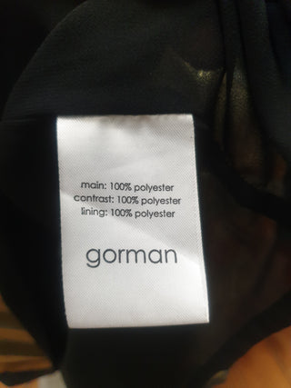 Gorman pleated black, blue and gold dress size 14 Gorman preloved second hand clothes 12