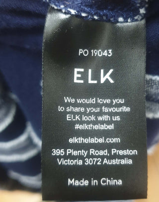 Elk navy dress with white stripe print size M/L, easily fits up to a size 16 Elk preloved second hand clothes 9