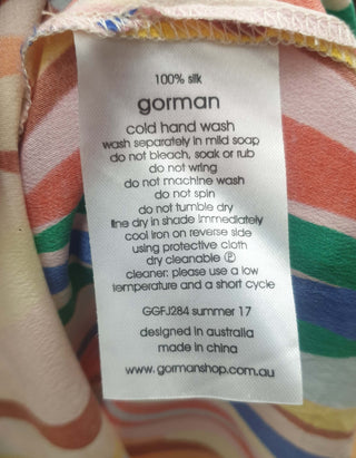 Gorman + Mireia Ruiz silk colourful virtical striped dress size 14 Gorman preloved second hand clothes 11