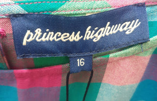 Princess Highway pink/green check print to size 16 Princess Highway preloved second hand clothes 7