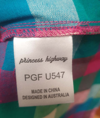 Princess Highway pink/green check print to size 16 Princess Highway preloved second hand clothes 11