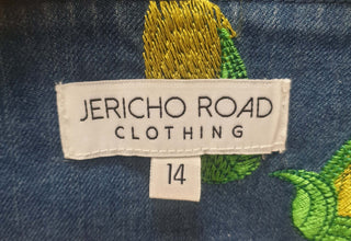 Jericho Road denim top with fabulous vegetable embroydery size 14 Jericho Road preloved second hand clothes 8