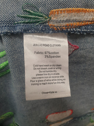 Jericho Road denim top with fabulous vegetable embroydery size 14 Jericho Road preloved second hand clothes 11