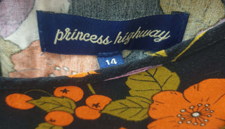 Princess Highway cropped retro-inspired bird and flower print top size 14 Princess Highway preloved second hand clothes 8