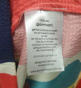 Gorman colourful 100% silk paint splodge print top size L Gorman preloved second hand clothes 11