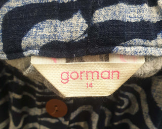 Gorman navy print cotton-linen mix skirt size 14 Gorman preloved second hand clothes 8