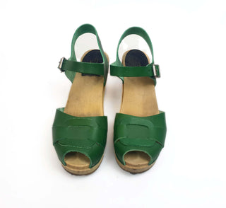 Hasbeens green clogs size 39