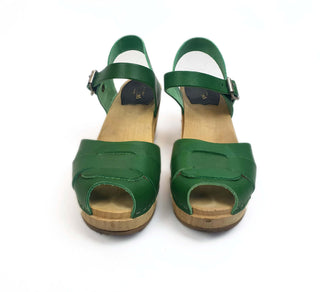 Hasbeens green clogs size 39